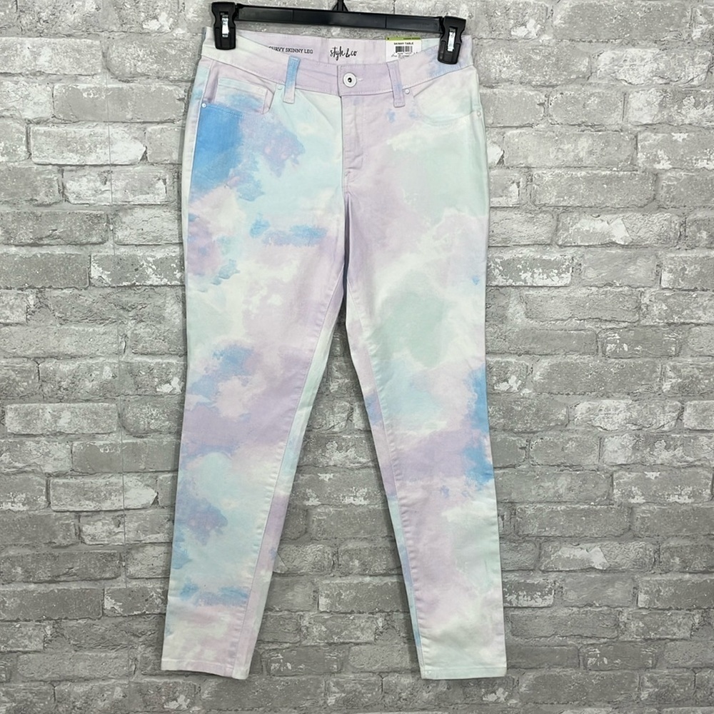 Style&co Pastel Tie-Dye Curvy Skinny Jeans